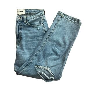 Boden Light Wash Distressed High Rise Relaxed Fit Jeans 26 x 30